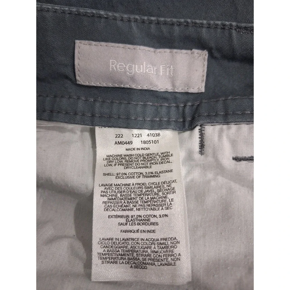 Columbia Mens Regular Fit Chino Pants 32x30 Grey Green AM0449 Stretch Cotton